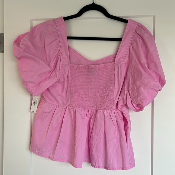 Old Navy BNWT size XL - pink puff sleeve shirt - Picture 2 of 5